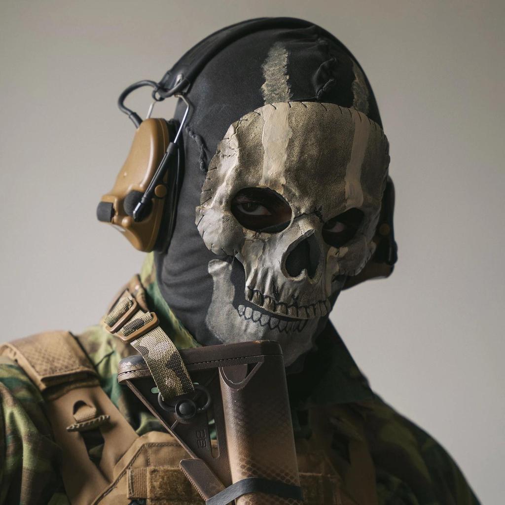 Skull Ghost Latex Mask Headgear - Call of Duty MWII Cosplay