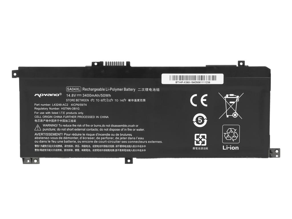Bateria Sa04Xl Do Hp Envy X360 15-Dr 15-Ds 17-Cg Hstnn-Ub7U Hstnn-Lb8O