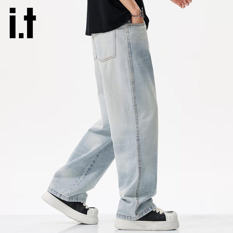 izzue it Men's Relaxed Straight Leg Jeans