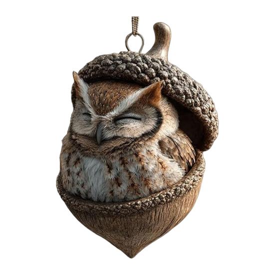 Forest Animal Acorn Ornaments Acrylic Cute Christmas Trees Hanging Decorations Rustic Home Decor Holiday Gift for Animal Lovers