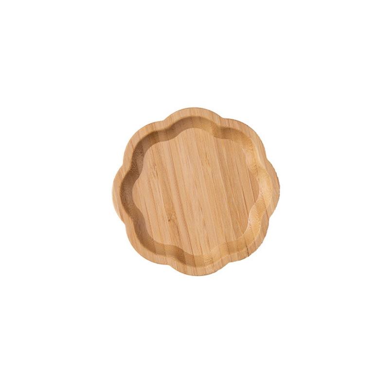 

Japanese-style Wooden Tray Flower-shaped Dessert Plate Food Plate Dried Fruit Plate Walnut Wood Bamboo Tea Tray Plate