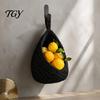 Thickened Cotton Rope Basket 3PCS Hanging Woven Storage Basket, Wall-mounted Organizer Wall Vegetable Pouches, Boho Multi-functional Bag for