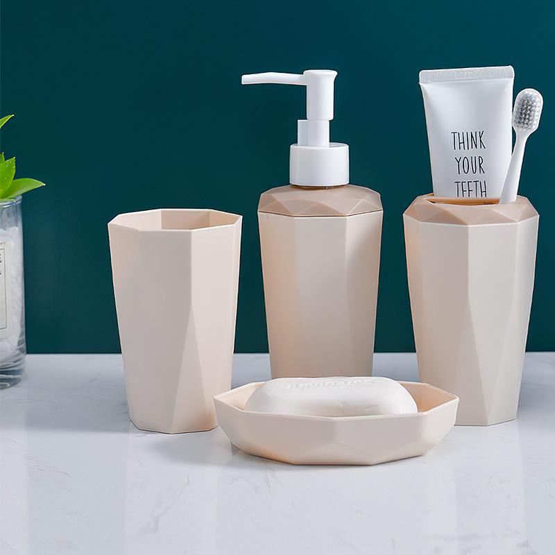 4Pcs 5pcs Bathroom Accessories Set Plastic Bathroom Decor Sets Accessories