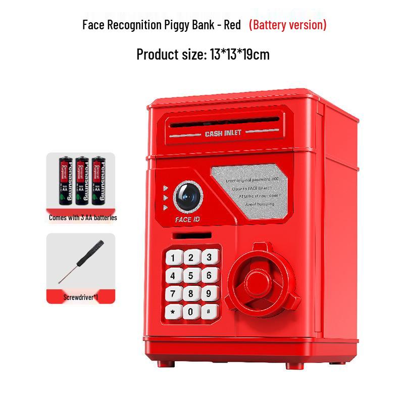 Children's Smart Face Recognition Piggy Bank with Deposit/Withdraw Function and Automatic Bill Rolling