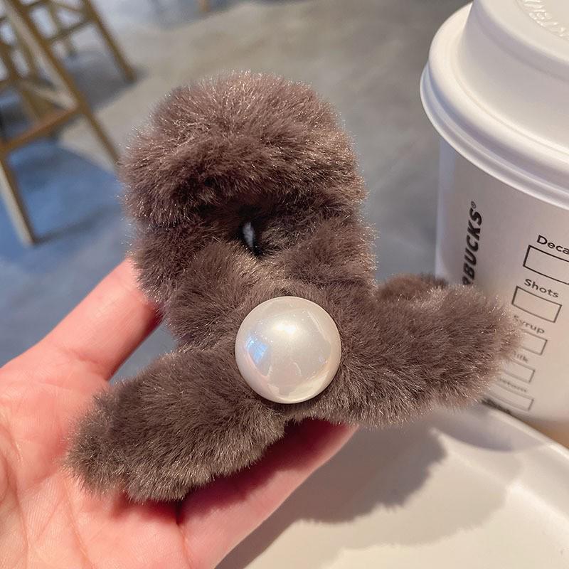 Large Plush Hair Clip: Autumn/Winter Volumizing Shark Clip for Women