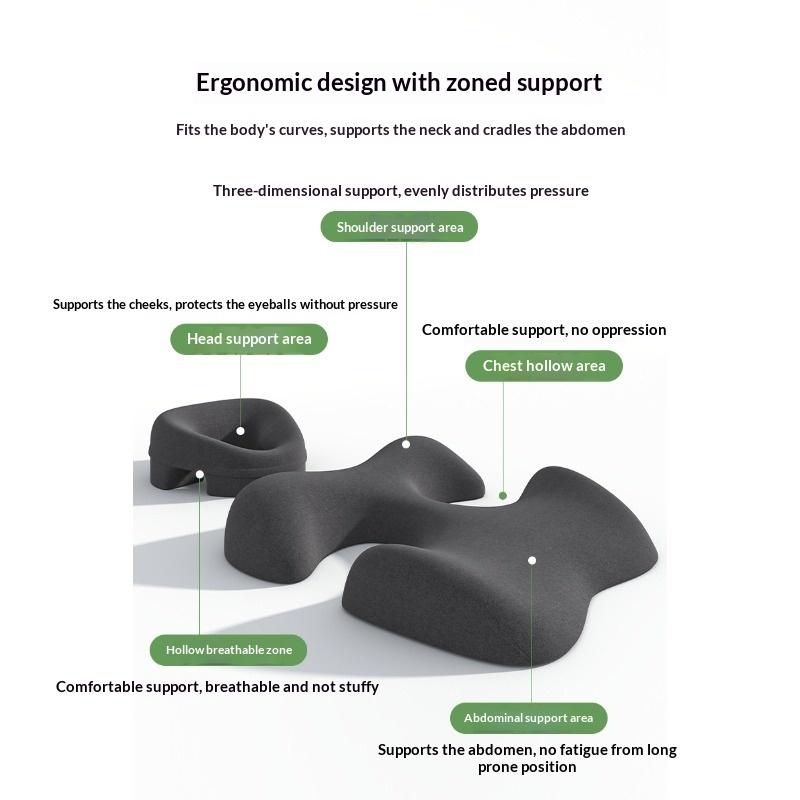 Memory Foam Face Pillow for Massage Bed Spa Salon Facial Hole Cushion with Chest Support for Comfortable Sleeping