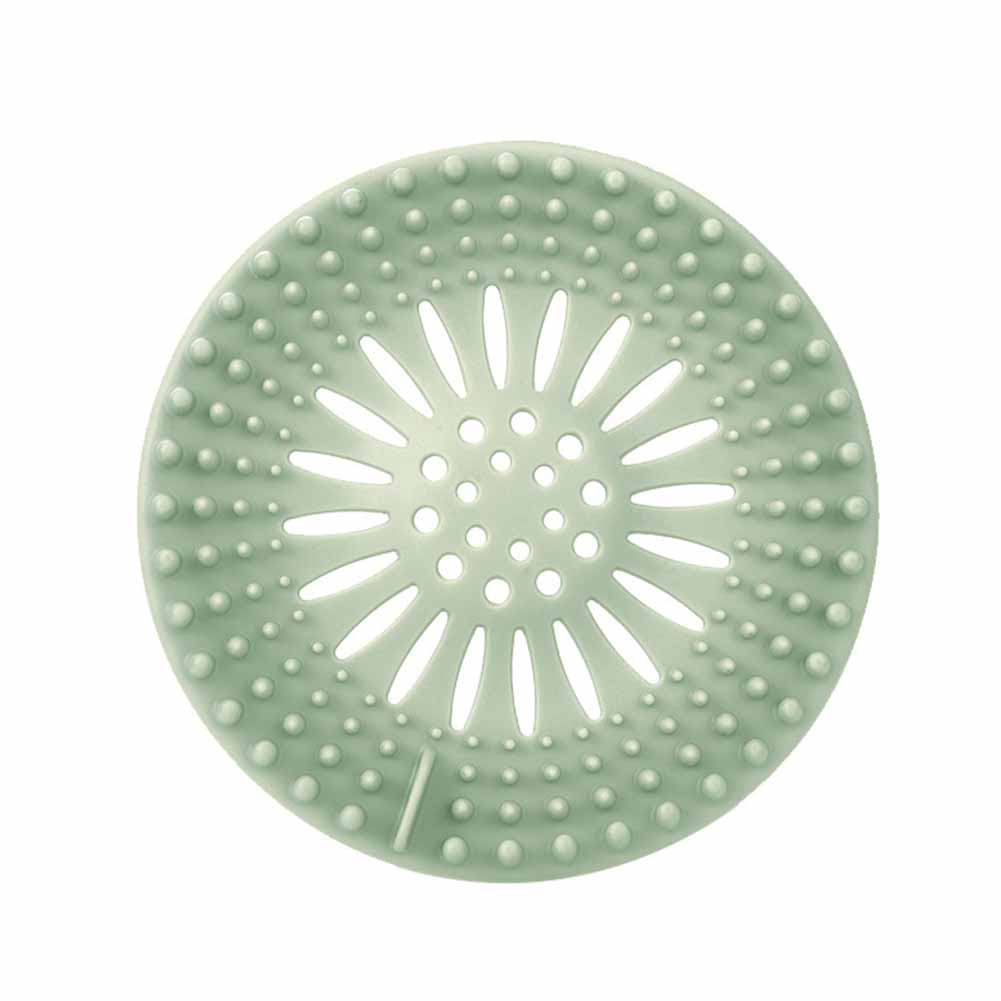 

1PC Silicone Sink Sewer Filter Anti Clogging Floor Drain Strainer for Kitchen Bathroom green#1