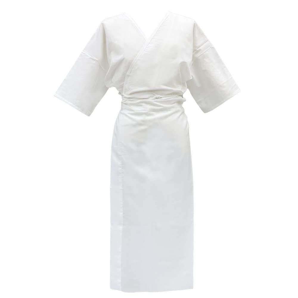 Kyoto Kimono Yuzen Kimono Slip, Women's Kimono Dress, Partial Dress, Hemless, Underwear, White, Made in Japan (Medium)