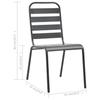 Stackable Garden Chairs 2 pcs Steel Gray