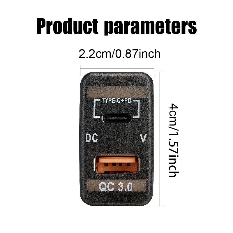 Type-C USB Charger Adapter&Voltmeter for Toyota Tacoma 4Runner Tundra RAV4 Landcruiser 75 76 78 79 100 Hilux Prado 120 HIACE