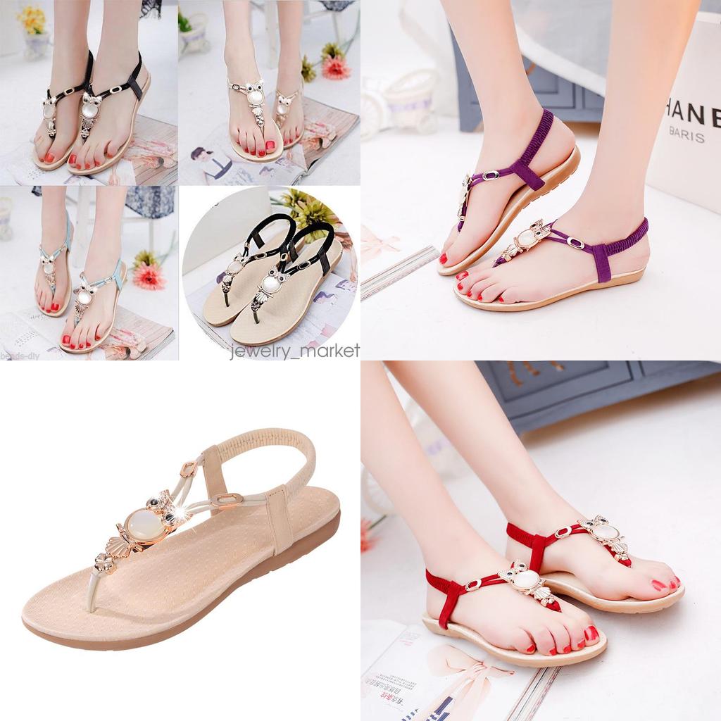Premium Quality Women Bohemia Buckle Flat Shoes Sandals For Stylish Beach Outings