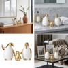 Elegant Ceramic Penguins Family Ornament 3Pcs Animal Sculpture Set Modern Home Office Decors