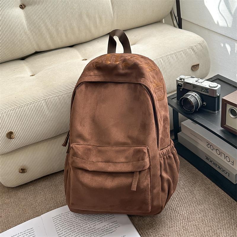 Große Kapazität Schultasche Damen Unifarbener Rucksack Reise Leichter Rucksack