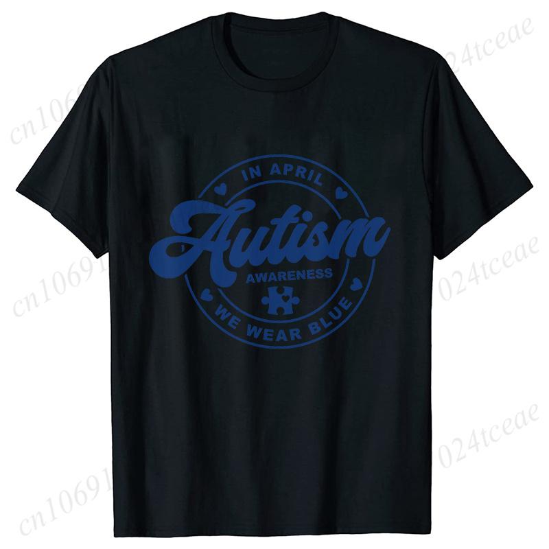 Basic Clothing Unisex Clothes Autism Awareness Print T Shirt Trend Summer Tops Fashion Short Sleeve Tees Autism Graphic Tshirt