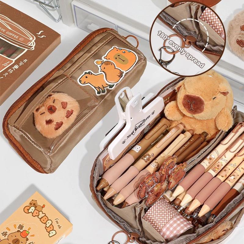 Geantă de creion pentru elevi de școală, cu carcasă de pix multifuncțională de mare capacitate, pentru băieți, fete