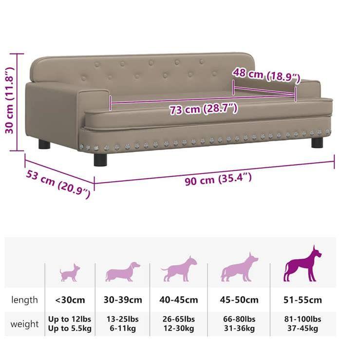 Lit pour chien - Non spécifié - 90x53x30 cm - Similicuir - Beige - Confortable et durable
