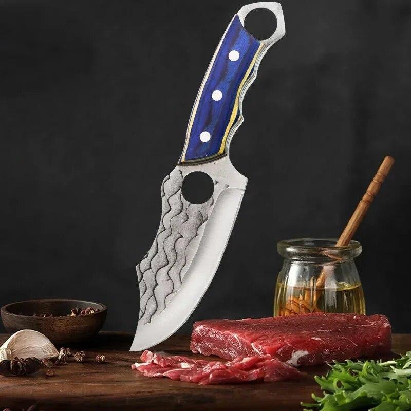 Stainless Steel Kitchen Knife Outddor Camping Knives Handmade Forged Boning Knife Meat Cleaver Fish Knife Cooking Knife