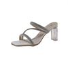 Crystal sexy cool slippers women's thin heel rhinestone 2025 summer high heels