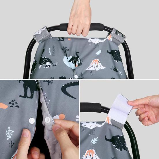 Baby Carrier Cover with Peekaboo Opening Double-Layer Fabric Infant Car Seat Canopy Stroller Cover Nursing Cover
