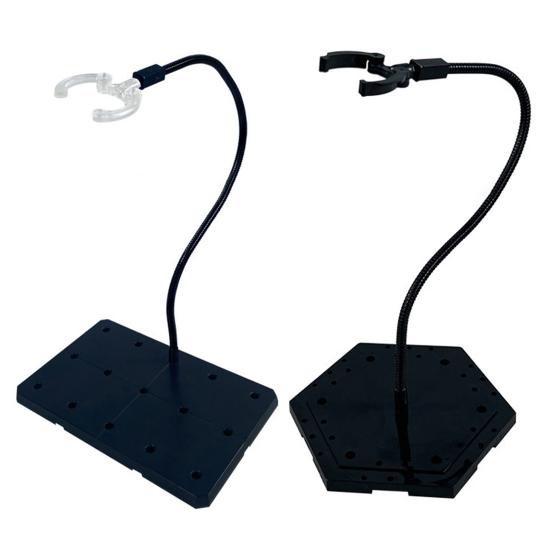 Action Figure Stand with 8 Connectors Square/Hexagonal Base Heavy Duty Plastic Adjustable Anime Figurine Model Display Holder Rack