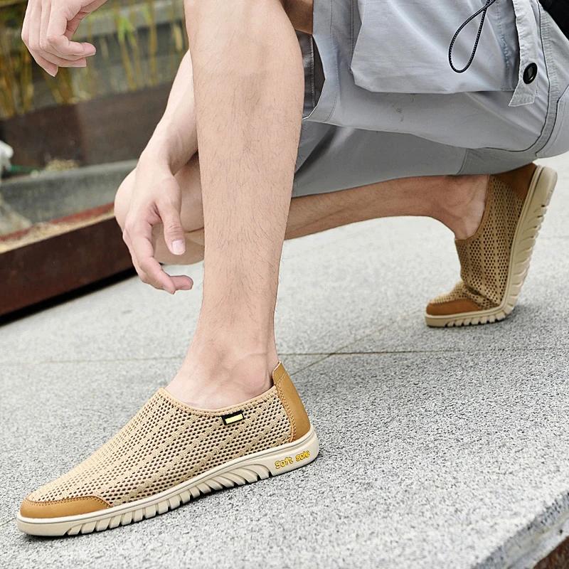Mens Slip On Walking Shoes Breathable Mens Loafers Male Comfortable Driving Footwear Hot Sale Flats All-match Office Footwear