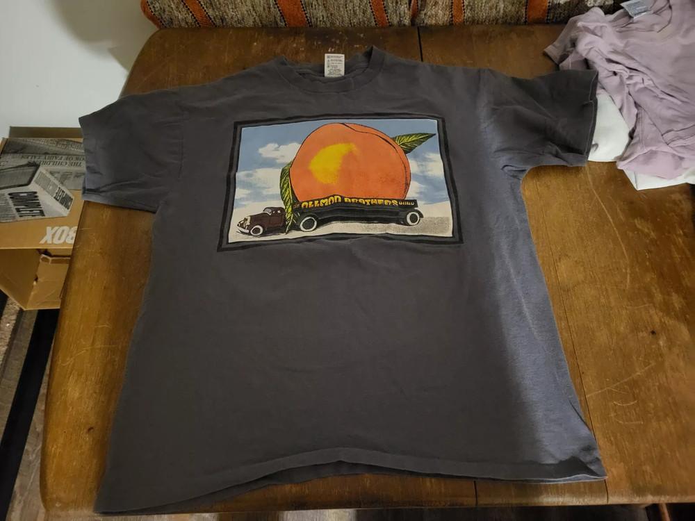 

Новый выпуск винтажной футболки Allman Brothers Band зеленого цвета всех размеров Eat A Peach Pea 2XL
