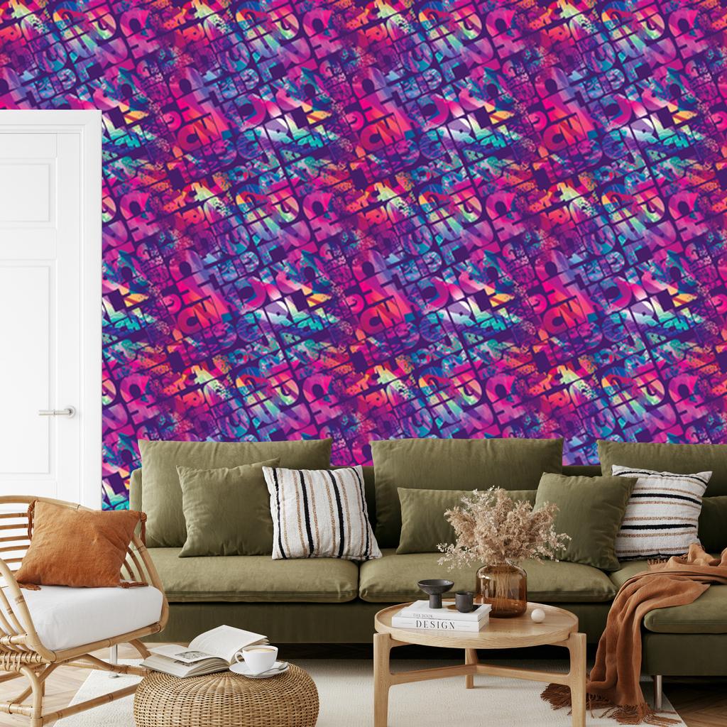 Girls Graffiti Wallpaper for Living Room and Bedroom 50x1000