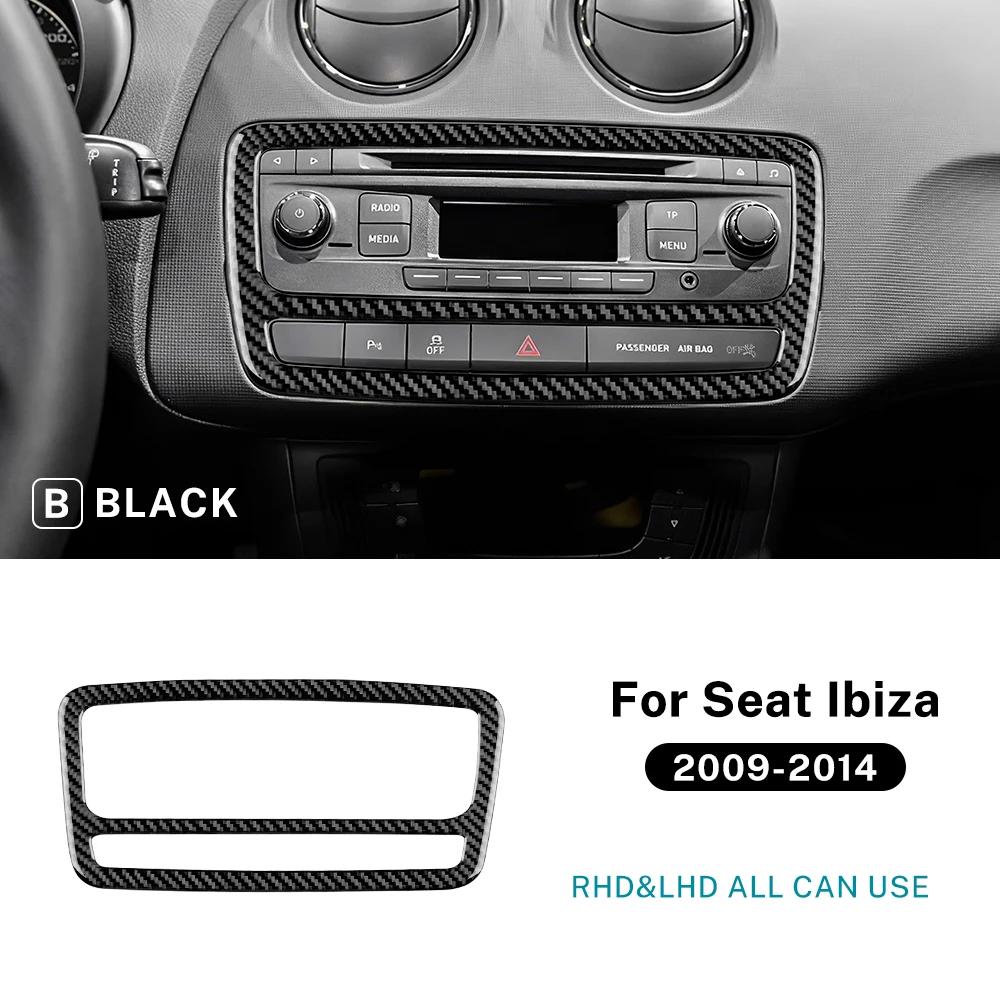 Real Soft Carbon Fiber Sticker For Seat Ibiza 6j 2009 2010 2011 2012 2013 2014 LHD RHD Car Center Console CD Frame Panel Trim