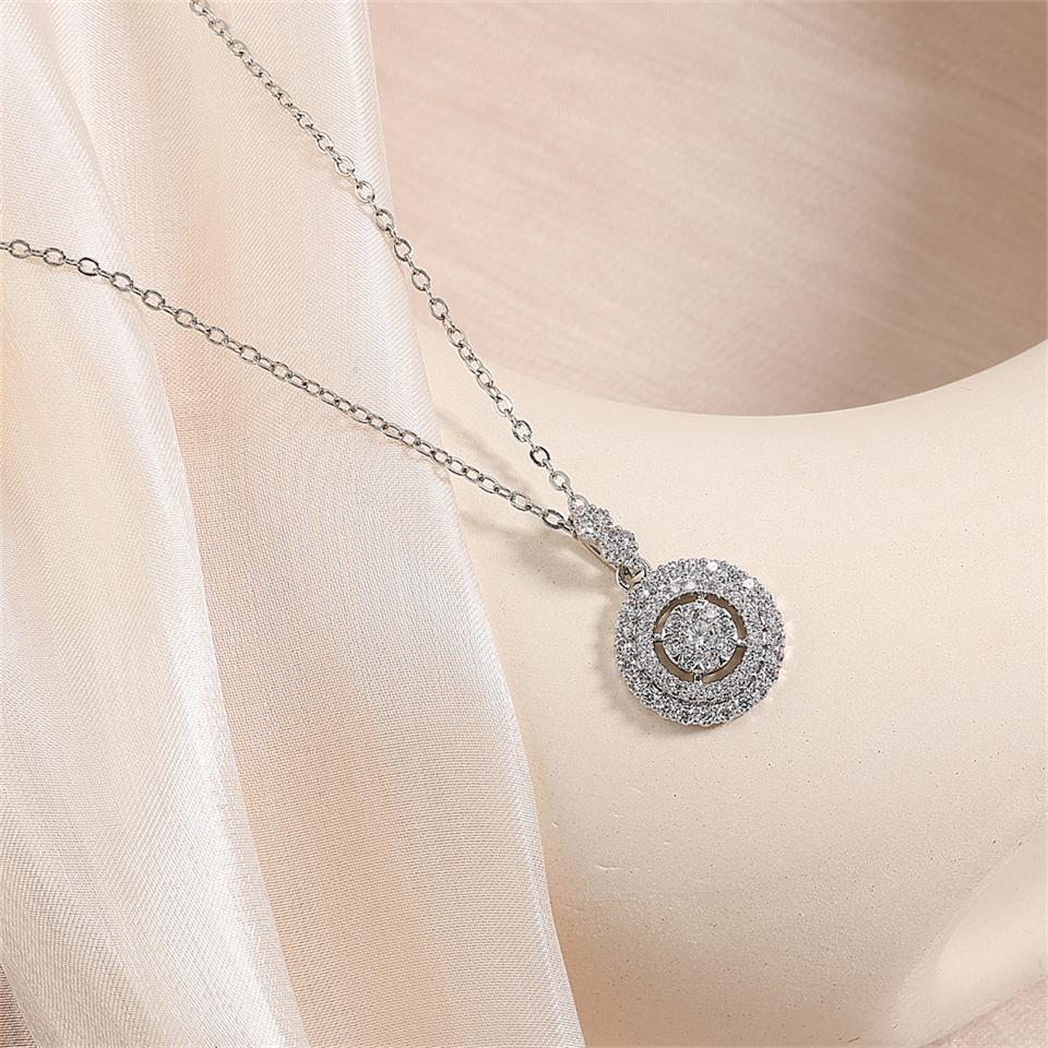

ZAKOL Роскошные ожерелья с подвеской в виде сердца из циркона для женщин, элегантное серебристое ожерелье из кристалла и кубического циркония, свадебный подарок для невесты
