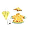 1 Set Porch Goose Outfit Waterproof Goose Raincoat Hat And Umbrella Summer Goose Floral Costume Fits 23 Inch Lawn Goose Statue Outdoor Decor Garden