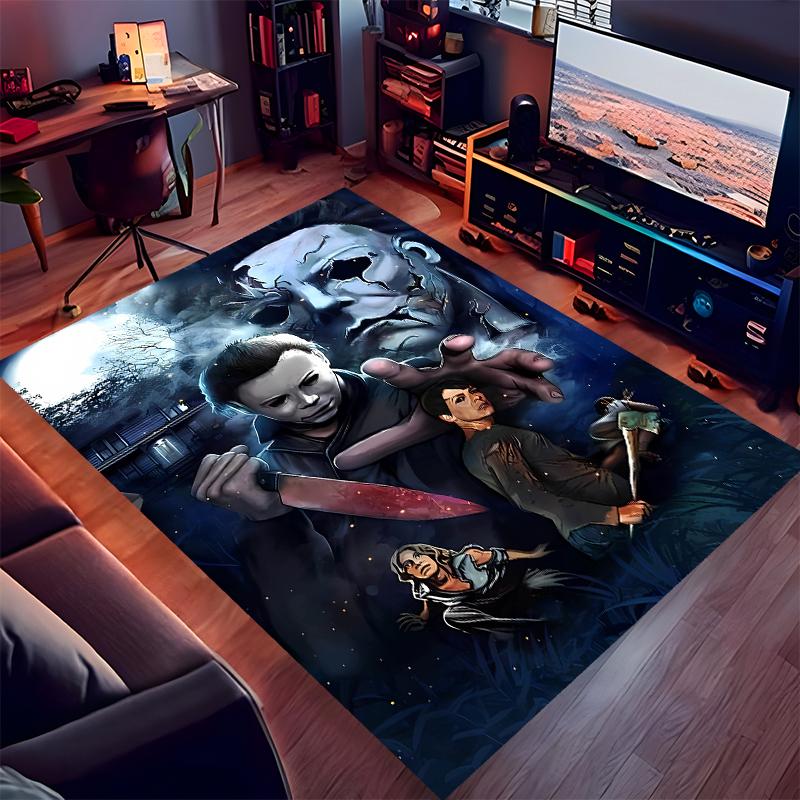 1pc The Revenge of Michael Myers Print Area Rug - Soft,Washable Non-Slip Indoor Mat for Office Chairs,Living Room,Home Office Decorative Rug