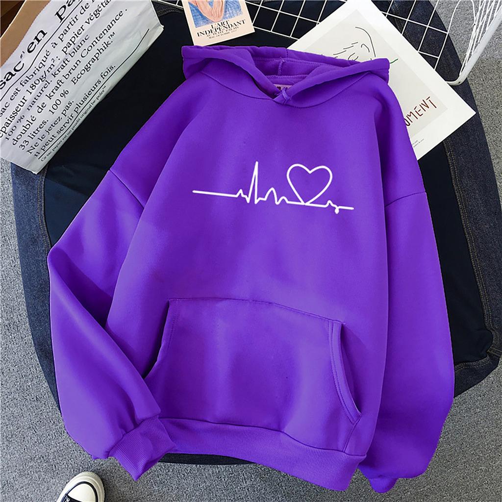 Women's Fashion Casual  Christmas Print Hooded Sweatshirt Loose Sports Tops Pullover
