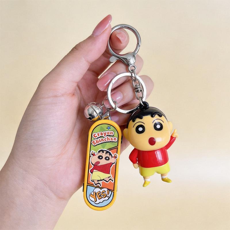 Crayon Shin-chan 3D Skateboard Keychain Pendant – Cute Gift for Friends
