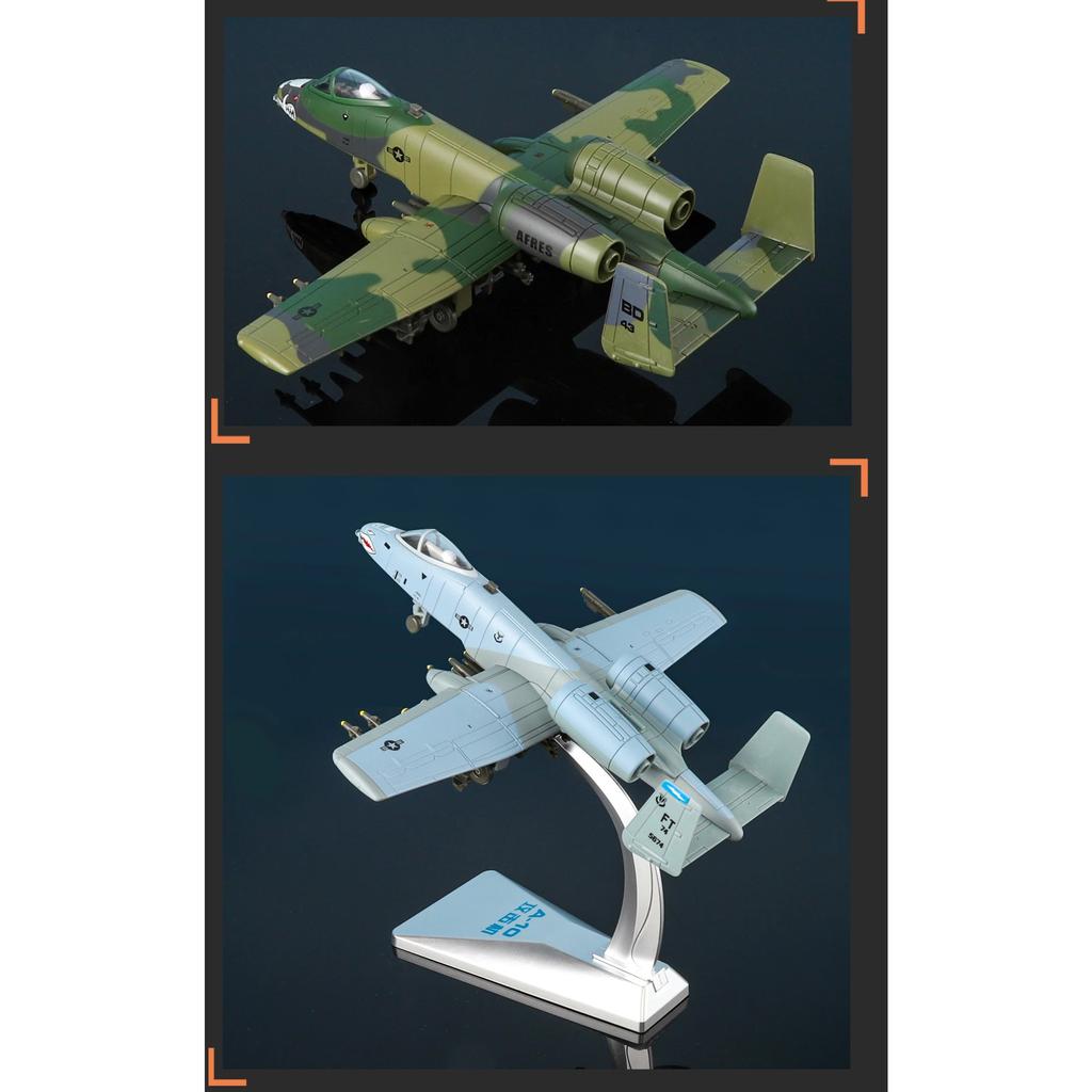 1/72 A-10 Thunderbolt II Fighter Toy Plane Aircraft Model Diecast Metal Airplane Miniature Unique Collection Gift for Children