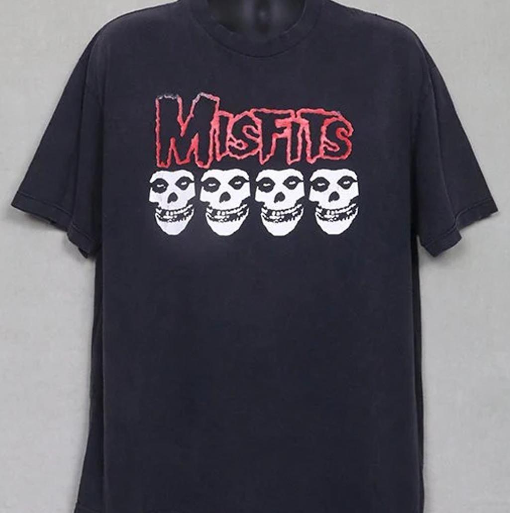 VTG Misfits band T-shirt Black Short Sleeve All Size 01 XXXXL