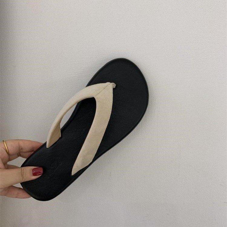

Casual flat-bottomed flip-flops slippers women s summer wear fashionable versatile beach sandals women s shoes 39 абрикосовый
