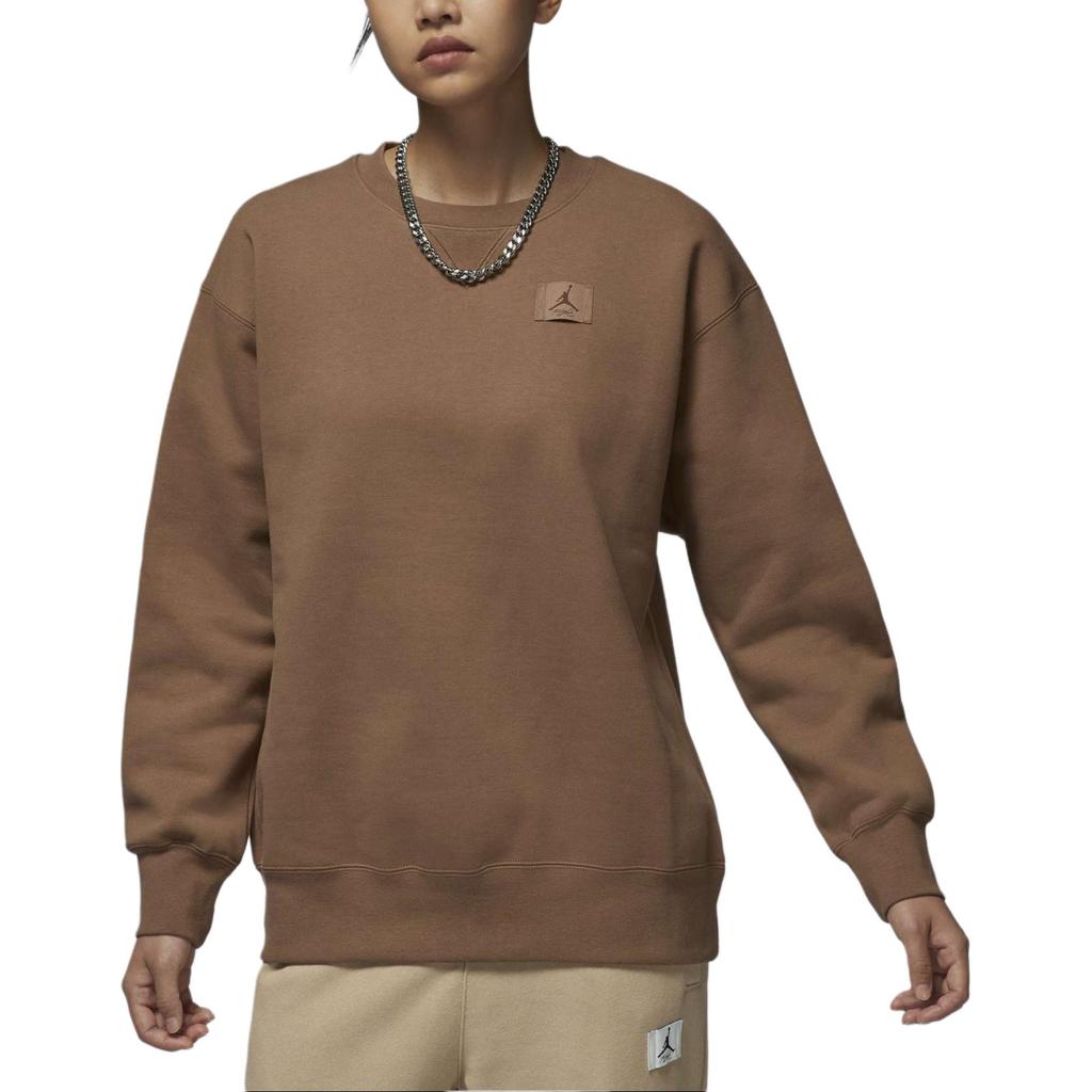 Jordan Flight Fleece Crewneck Soft Comfortable Stylish Sweatshirt Women Sweatshirt Ancient-Brown FV7054-223
