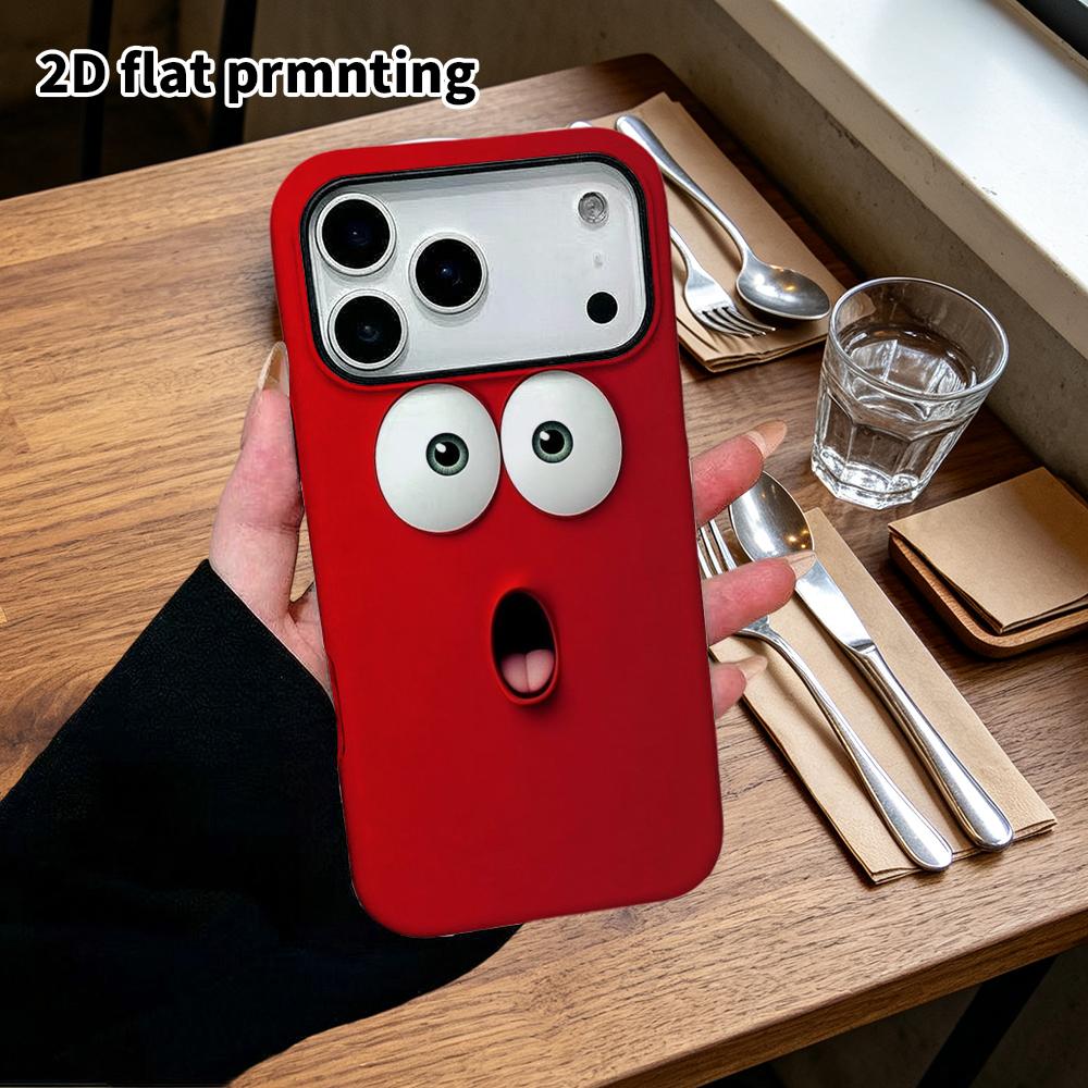 Phone Case: 2D Flat Samsung Galaxy A34 A35 M05 M06 S20 S22 S21 FE Plus 5G Protective Case, Red Shocked Face, Perfect Christmas and Halloween Holiday G