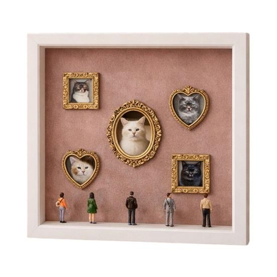 Mini Museum Silhouette Box Personalized Photo Display Shadow Box Frame Kit A белый