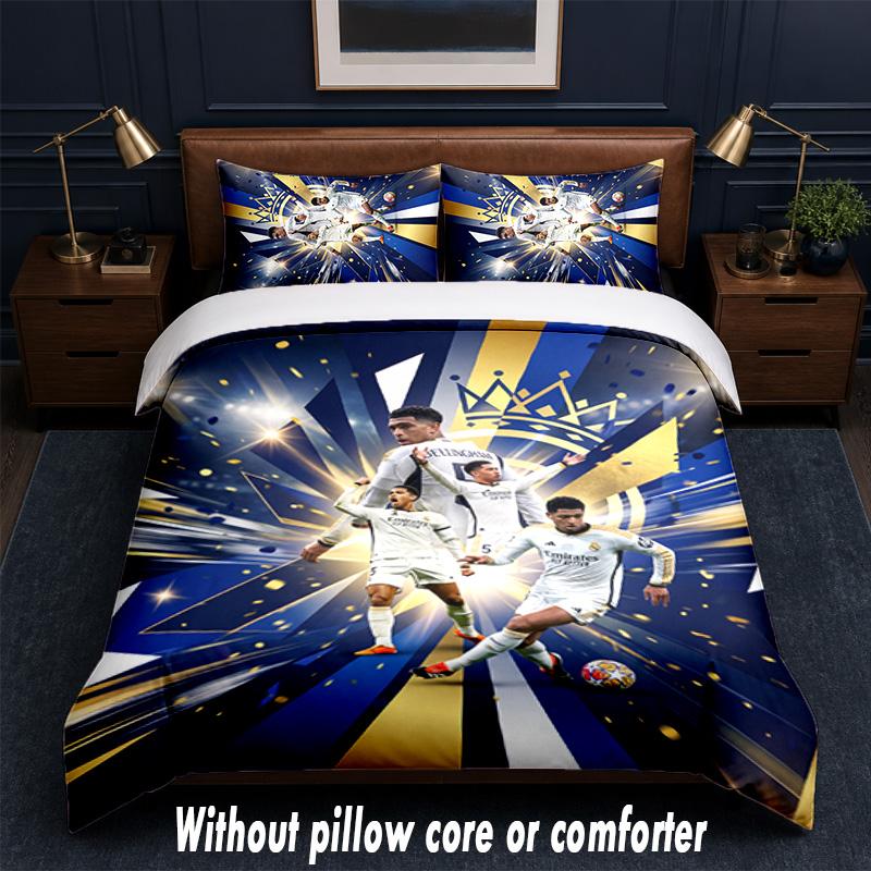 Set Biancheria da Letto Design Jude Bellingham 1 Copripiumino + 2 Federe Morbido Traspirante Biancheria da Letto per la Casa