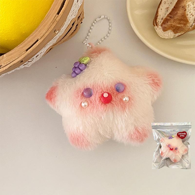 Sweet Soft Stuffed Plush Star Blush Toy Keychain Cartoon Doll Bag Accessory Decorative Present