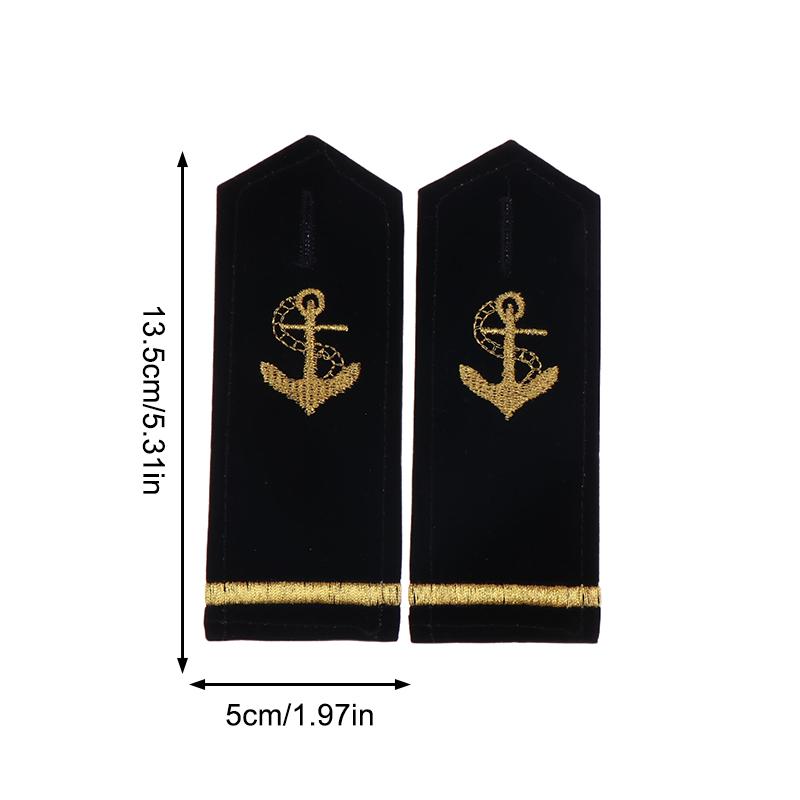 

1Pair Clothing Decoration Epaulettes Crewman Epaulets Craft Shoulder Badges With Gold Stripes Diy Clothes Decor Accessories