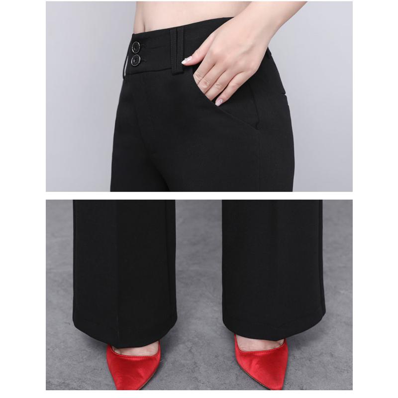 Elegant Long Office Lady 2022 Summer High Waist Women's Wide Leg Capris Suit Pants for Women Skinny Flare Pants Woman Trousers