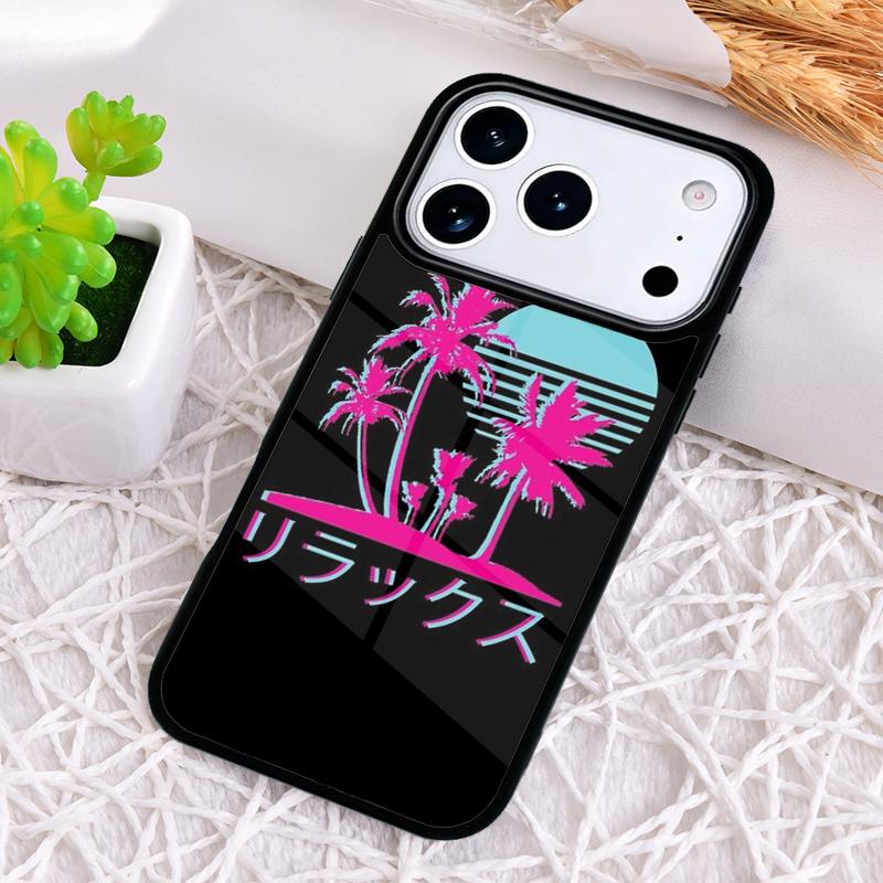 Neon Vaporwave Art Shockproof Phone Case for iPhone 17 Air 16e 15 11 12 14 13 Pro Max Cover Coque