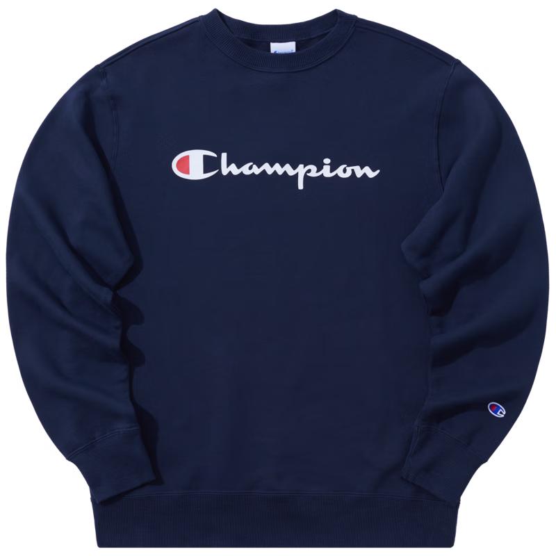 Champion Men s American Script Logo Crewneck Sweatshirt L