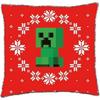 Minecraft Seasons Greetings Square Christmas Filled Cushion