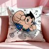 Cartoon AAstro Boy Cushion Cover Breathable Linen Pillowcase Summer Odorless EcoFriendly Invisible Zipper Washable
