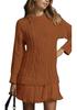 2025 Autumn/Winter Women's Wool Knit Sweater & Mini Skirt Patchwork Set