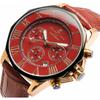 Salvatore Mara Watch Red Chronograph 10 ATM Water Resistant Business Formal Men's Leather Belt
