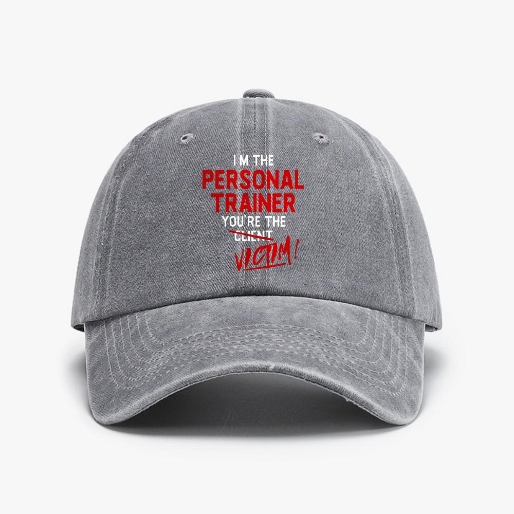 Trainer Gym Workout Personal Trainer funny Baseball Cap Stylish Vintage Washed Distressed hat Summer adjustable Dad hats Adjustable